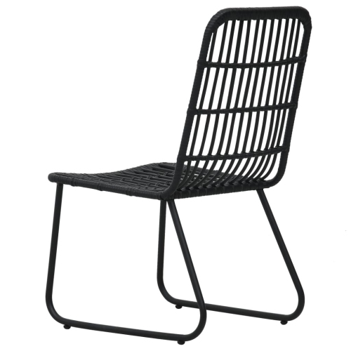vidaXL Patio Chairs 2 pcs Poly Rattan Black