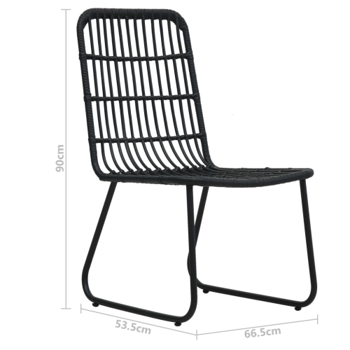 vidaXL Patio Chairs 2 pcs Poly Rattan Black