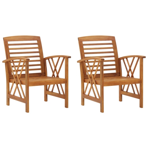 VIDAXL  Patio Chairs 2 PCs Solid Acacia Wood
