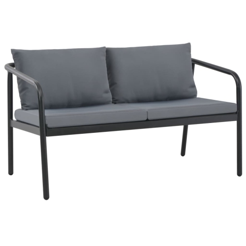 VIDAXL  2 Seater Patio Sofa With Cushions Aluminium In Gray