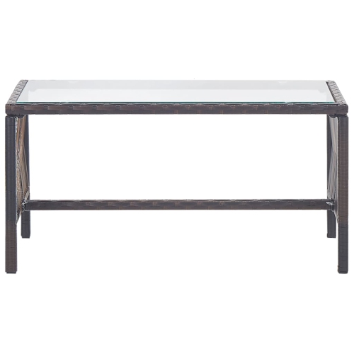 Ensemble de patio de 4 pièces avec coussins en poly rotin brun VidaXL