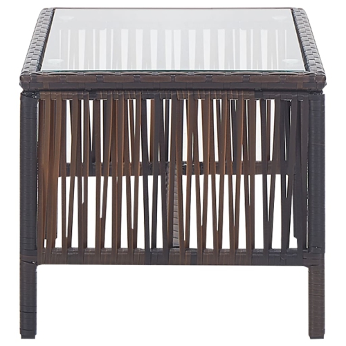 Ensemble de patio de 4 pièces avec coussins en poly rotin brun VidaXL