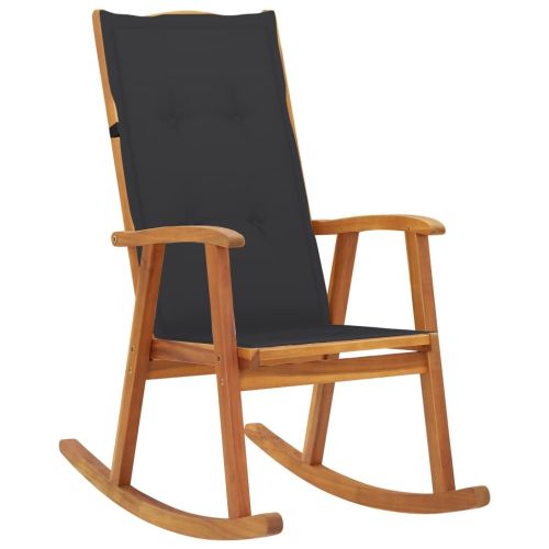 VIDAXL  Rocking Chair With Cushions Solid Acacia Wood