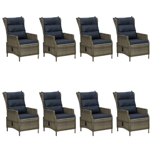 vidaXL 9 Piece Patio Dining Set Brown