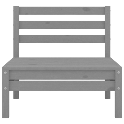 vidaXL Patio Middle Sofas 2 pcs Gray Solid Pinewood