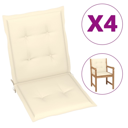 VIDAXL  Garden Chair Cushions 4 PCs Cream 39.4"x19.7"x1.2"