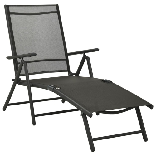 Mobilier de jardin de 3 pièces vidaXL en textilène et aluminium noir