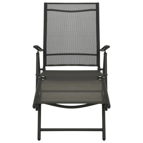 Mobilier de jardin de 3 pièces vidaXL en textilène et aluminium noir