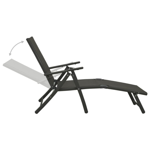 Mobilier de jardin de 3 pièces vidaXL en textilène et aluminium noir