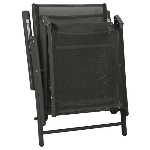 Mobilier de jardin de 3 pièces vidaXL en textilène et aluminium noir