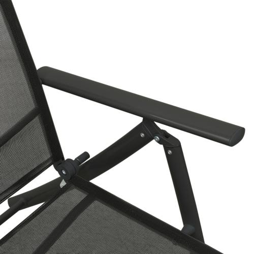 Mobilier de jardin de 3 pièces vidaXL en textilène et aluminium noir