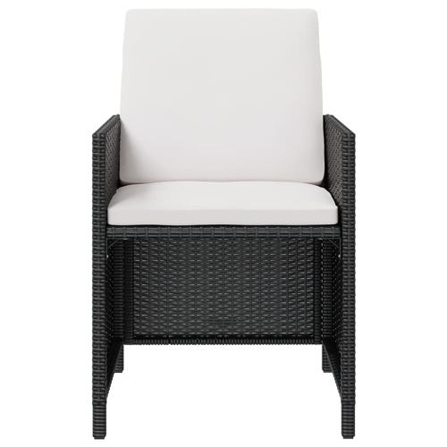 vidaXL 13 Piece Patio Dining Set Poly Rattan and Acacia Wood Black