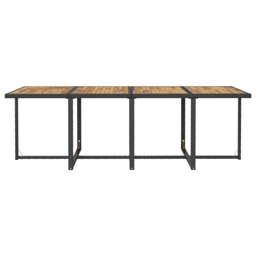 vidaXL 13 Piece Patio Dining Set Poly Rattan and Acacia Wood Black