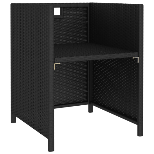 vidaXL 6 Piece Patio Dining Set with Cushions Poly Rattan Black