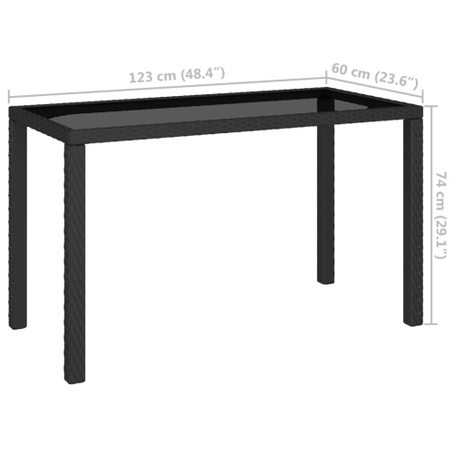 vidaXL 6 Piece Patio Dining Set with Cushions Poly Rattan Black