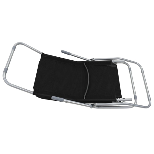 vidaXL Folding Sun Loungers 2 pcs Textilene Black