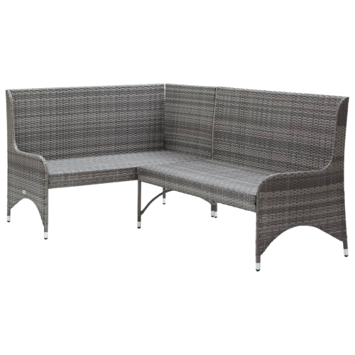vidaXL Patio Corner Sofas 2 pcs Poly Rattan Gray