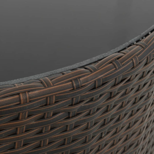 vidaXL 7 Piece Patio Lounge Set with Cushions Poly Rattan Brown