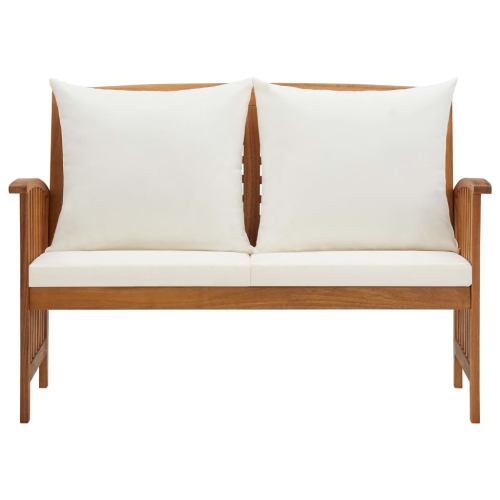 vidaXL Patio Bench with Cushions 46.9" Solid Acacia Wood