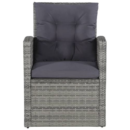 vidaXL 6 Piece Patio Lounge Set with Cushions Poly Rattan Gray