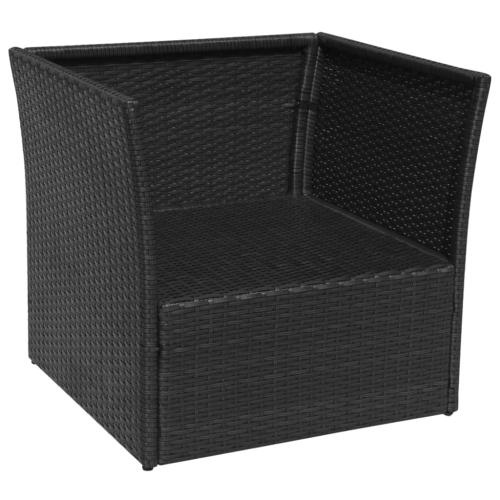 vidaXL Patio Chair with Stool Poly Rattan Black