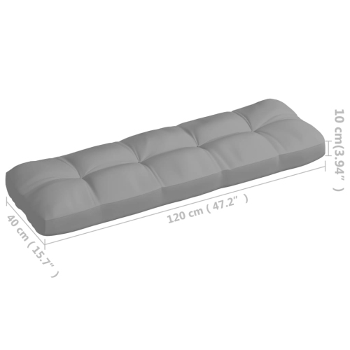 vidaXL Pallet Sofa Cushion Gray 47.2"x15.7"x3.9"