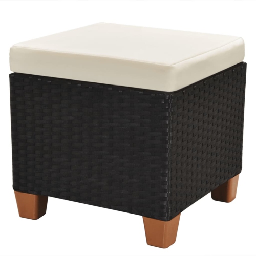 Ensemble de patio de 7 pièces VIDAXL avec coussins en poly rotin noir