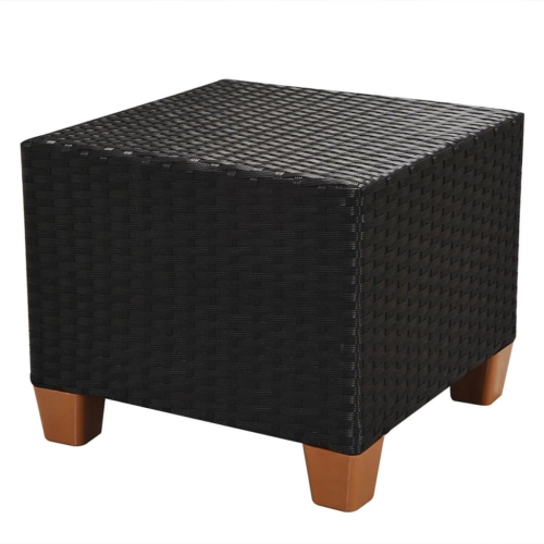 Ensemble de patio de 7 pièces VIDAXL avec coussins en poly rotin noir