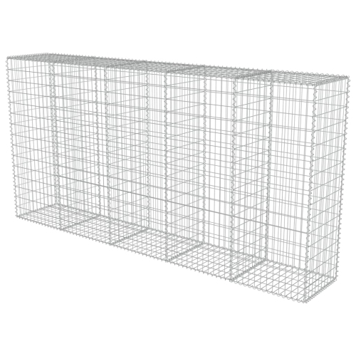 vidaXL Gabion Wall with Covers Galvanized Steel 118"x19.7"x59"