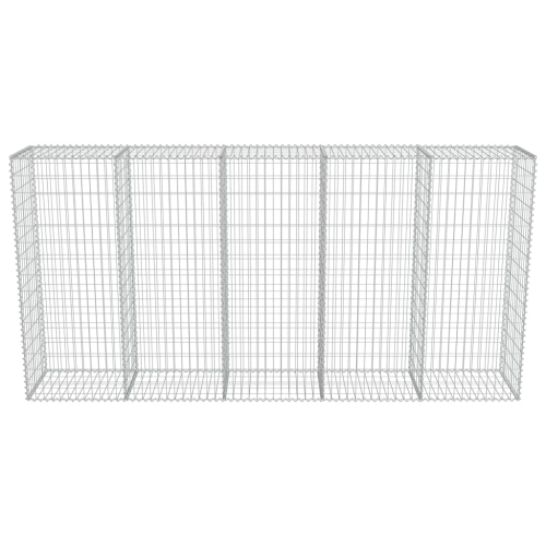 vidaXL Gabion Wall with Covers Galvanized Steel 118"x19.7"x59"