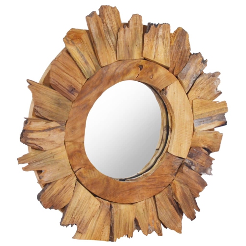 vidaXL Wall Mirror 15.7" Teak Round
