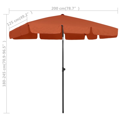 vidaXL Beach Umbrella Terracotta 78.7"x49.2"