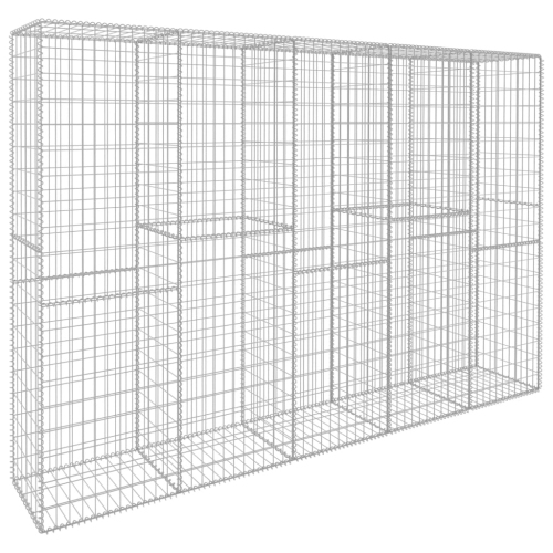 vidaXL Gabion Wall with Cover Galvanised Steel 118.1"x19.7"x78.7"