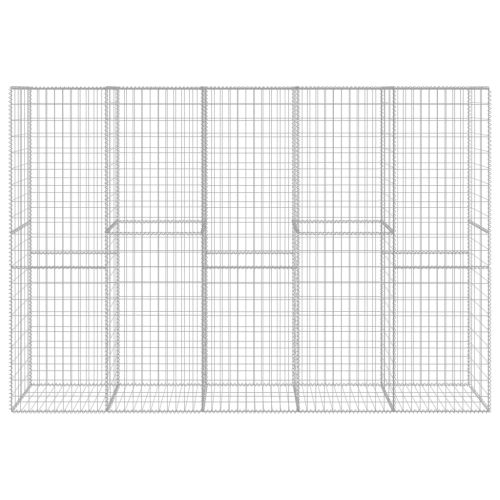 vidaXL Gabion Wall with Cover Galvanised Steel 118.1"x19.7"x78.7"