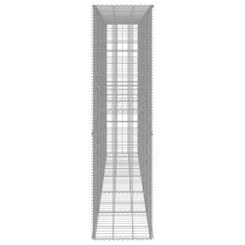 vidaXL Gabion Wall with Cover Galvanised Steel 118.1"x19.7"x78.7"