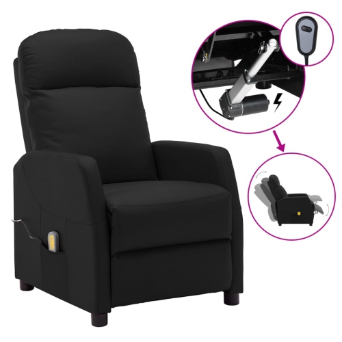 VIDAXL  Electric Massage Reclining Chair Faux Leather In Black
