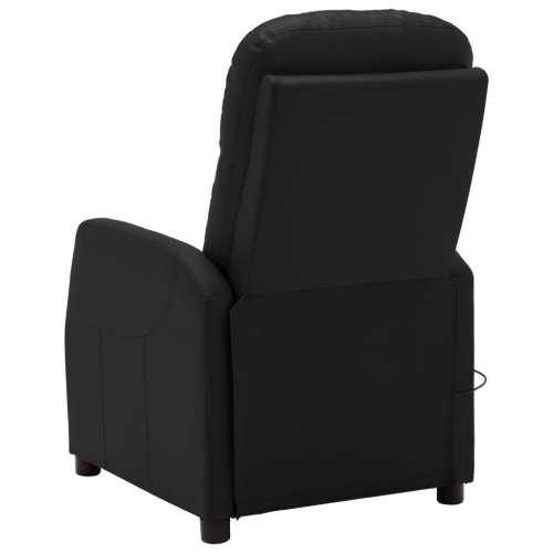 vidaXL Electric Massage Reclining Chair Black Faux Leather