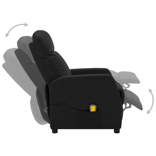 vidaXL Electric Massage Reclining Chair Black Faux Leather