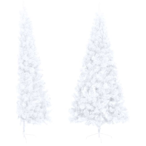 vidaXL Artificial Half Christmas Tree with Stand White 70.8" PVC
