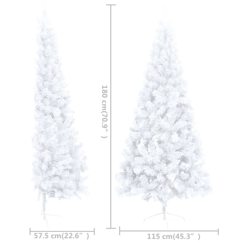 vidaXL Artificial Half Christmas Tree with Stand White 70.8" PVC