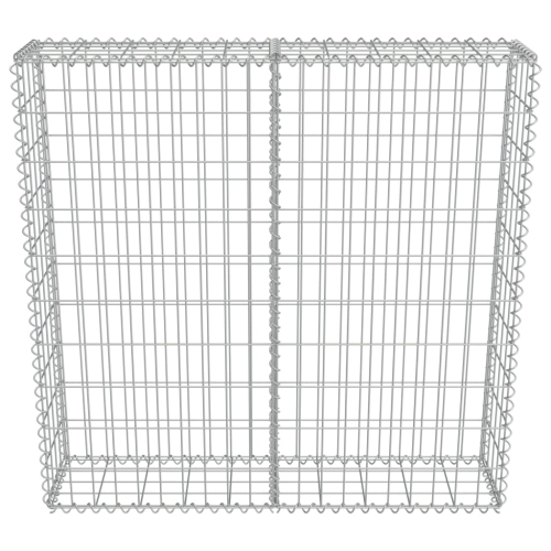 vidaXL Gabion Wall with Covers Galvanized Steel 39.4"x7.87"x39.4"