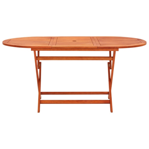 vidaXL Folding Patio Table 63"x33.5"x29.5" Solid Eucalyptus Wood