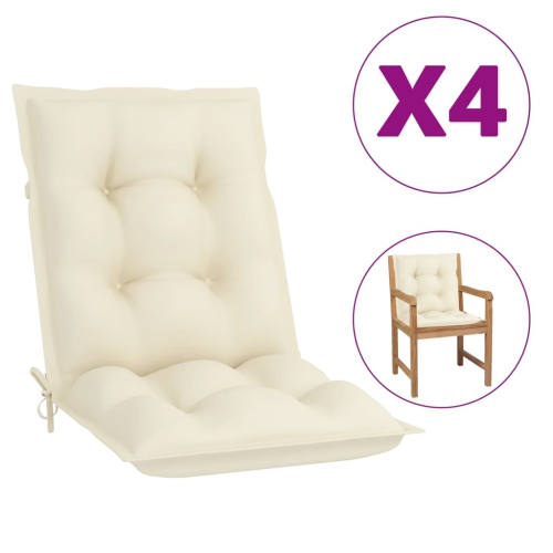 Coussins de chaise de jardin VidaXL, crème, 4 x 39.4 19,7 x 2,8 po