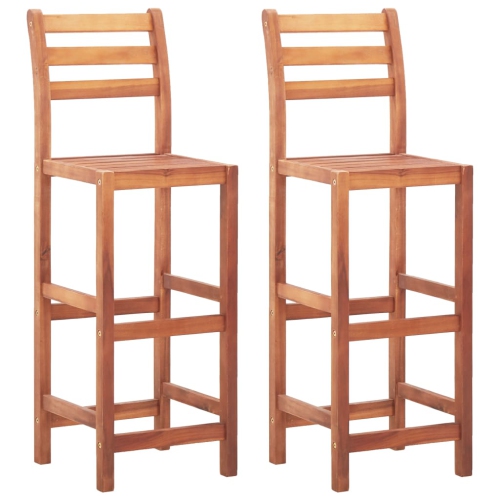 VIDAXL  Bar Stools 2 PCs Solid Acacia Wood