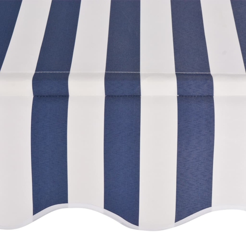 vidaXL Manual Retractable Awning 118" Blue and White Stripes
