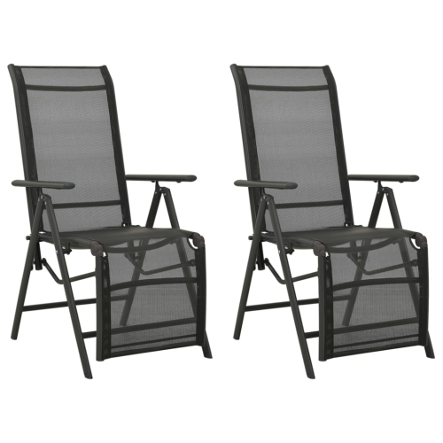 Chaises de patio inclinables VidaXL en textilène et aluminium noir