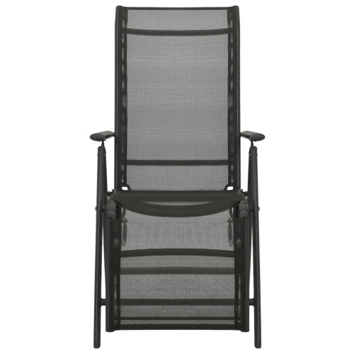 vidaXL Reclining Patio Chairs 2pcs Textilene and Aluminum Black