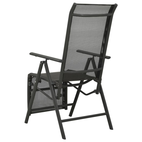 vidaXL Reclining Patio Chairs 2pcs Textilene and Aluminum Black