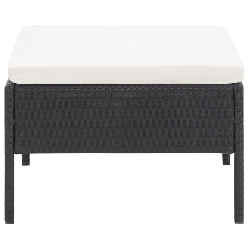 vidaXL 5 Piece Patio Sofa Set with Cushions Poly Rattan Black