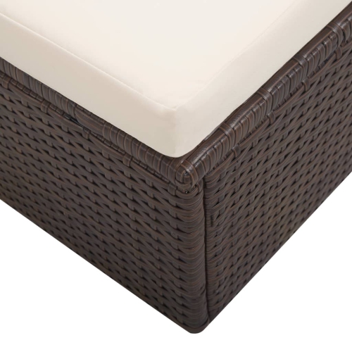 Ensemble de patio 2 pièces VIDAXL avec coussins en poly rotin brun